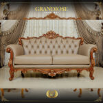 3Pcs Handmade Grandiose Real Leather Brown Sofa Set 15