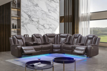 SF2829 Brown Leather 2PC Living Set S+L By McFerran