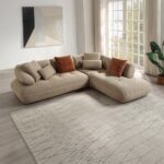 Carrick Beige Fabric Sectional Sofa with 6 Pillows LV03920 By ACME 19