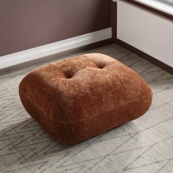 Carrick Ottoman in Brown Chenille LV03921 By ACME