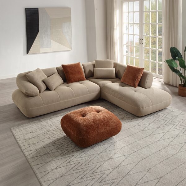 Carrick Ottoman in Brown Chenille LV03921 By ACME 10