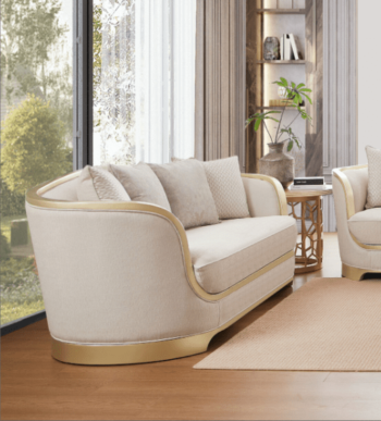 Modern Light Beige Loveseat HD-7006 By Homey Design