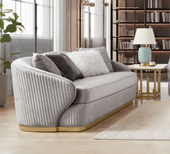 Modern Grey Loveseat HD-7008 By Homey Design