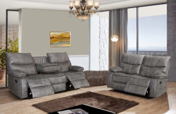 SF-1009 2PC Textured Gray Fabric 2PC Set S+L By McFerran 4