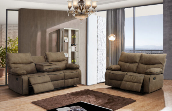 SF1008-L Brown Fabric Textured Loveseat by McFerran 4