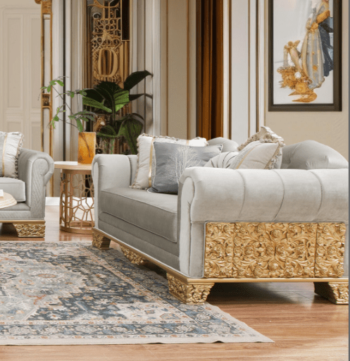 Gray Tufted Loveseat HD-9041 By Homey Design