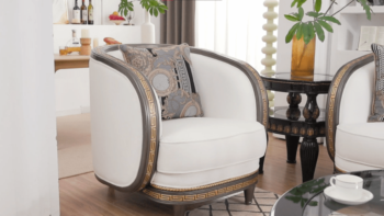 White Arm Chair HD-9043 By Homey Design