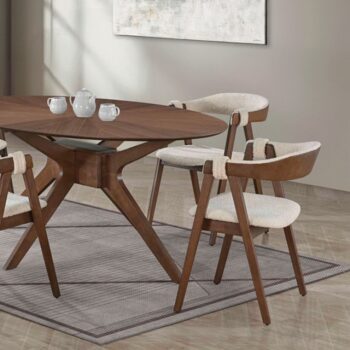 Ebikon Brown Oval Dining Table FM3211WN-T-TABLE By Furniture Of America