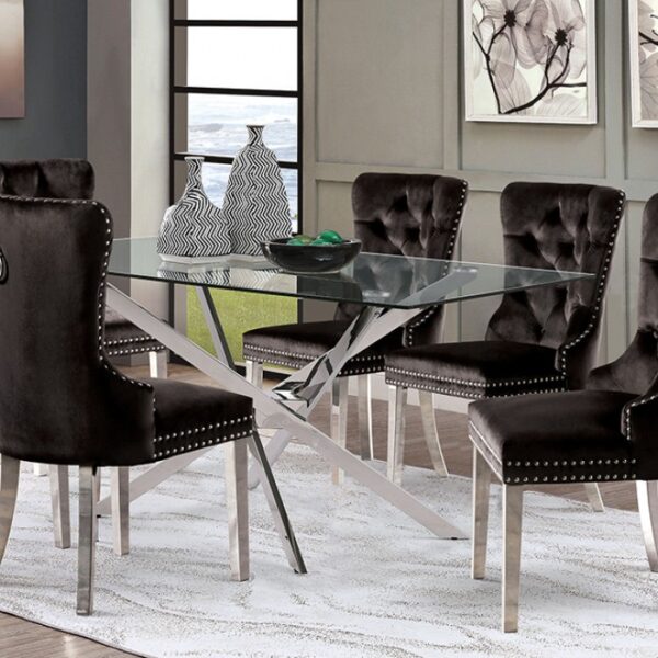 Silveria Chrome Dining Table FM37001SV-T-TABLE By Furniture Of America 8
