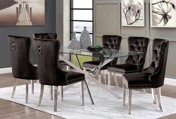 Silveria Chrome Dining Table FM37001SV-T-TABLE By Furniture Of America 12