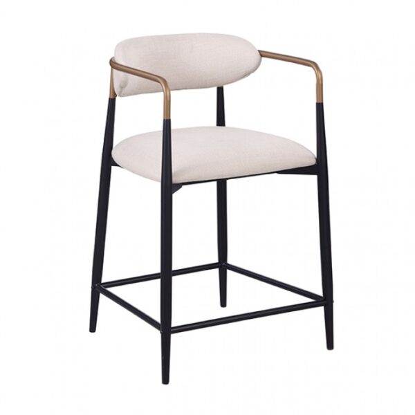 Streatham Black/White/Gold Counter Ht. Chair (2/CTN) FM37002BK-PC-2PK By Furniture Of America 7