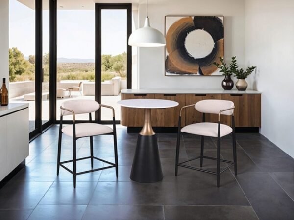 Streatham Black/White/Gold Counter Ht. Chair (2/CTN) FM37002BK-PC-2PK By Furniture Of America 10