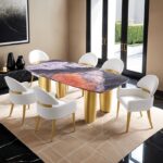 Northolt Black/Gray/Matte Gold Dining Table FM37004GY-T-TABLE By Furniture Of America 13