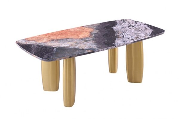 Northolt Black/Gray/Matte Gold Dining Table FM37004GY-T-TABLE By Furniture Of America 11