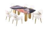 Northolt Black/Gray/Matte Gold Dining Table FM37004GY-T-TABLE By Furniture Of America 14