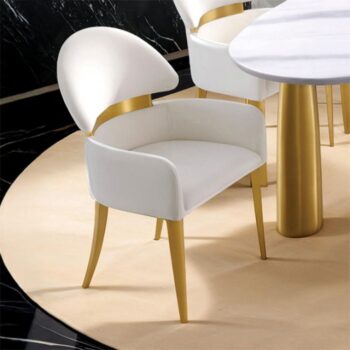Northam White/Matte Gold Arm Chair (2/CTN) FM37005WH-AC-2PK By Furniture Of America