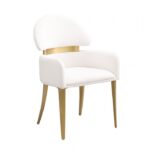 Northam White/Matte Gold Arm Chair (2/CTN) FM37005WH-AC-2PK By Furniture Of America 11