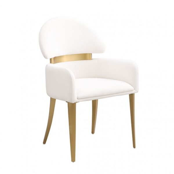 Northam White/Matte Gold Arm Chair (2/CTN) FM37005WH-AC-2PK By Furniture Of America 8