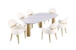 Northam White/Matte Gold Dining Table FM37005WH-T-TABLE By Furniture Of America - Image 4