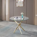 DT666 Round Tempered Glass Dining Table By Artisan Furniture 25