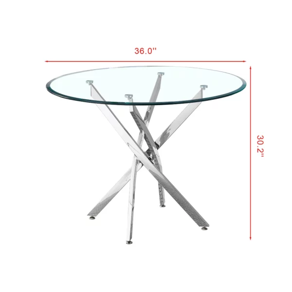 DT666 Round Tempered Glass Dining Table By Artisan Furniture 18