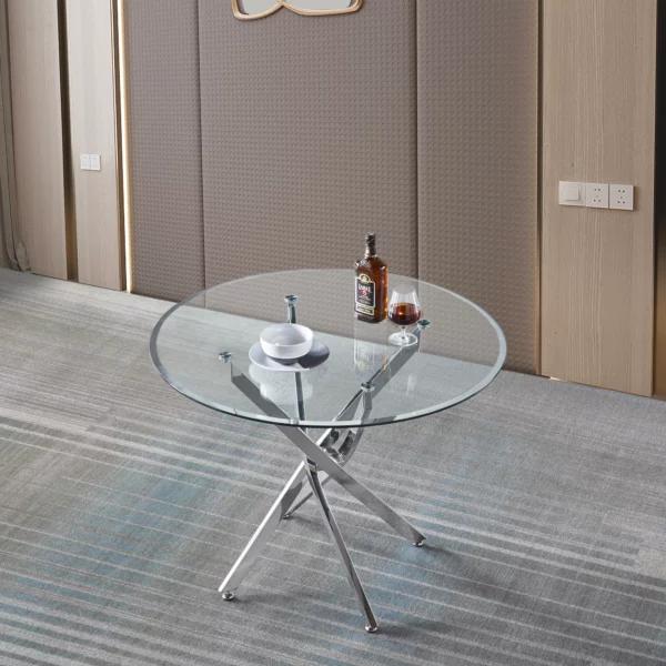 DT666 Round Tempered Glass Dining Table By Artisan Furniture 19