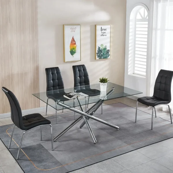 DT5015 Modern Glass Top Dining Table by Artisan Furniture - Image 9