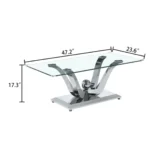 CT033 Rectangular Glass Table Top Coffee Table By Artisan Furniture - Image 8