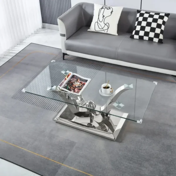 CT033 Rectangular Glass Table Top Coffee Table By Artisan Furniture - Image 4