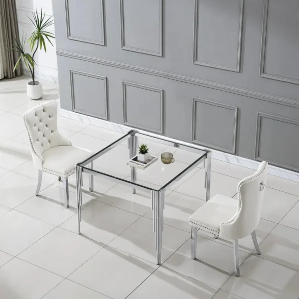 DT0312 Square Tempered Glass Dining Table By Artisan Furniture - Image 7