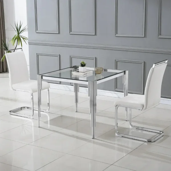 DT0312 Square Tempered Glass Dining Table By Artisan Furniture - Image 8