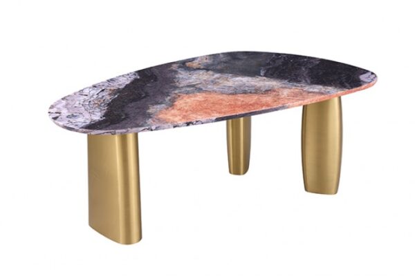 Northwich Black/Gray/Matte Gold Dining Table FM37006GY-T-TABLE By Furniture Of America 9