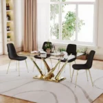 DT034 Glass Top Dining Room Table by Artisan Furniture