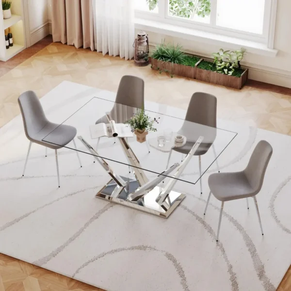 DT034 Glass Top Dining Room Table by Artisan Furniture - Image 6