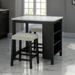 Chalcedony Black/White 3 Pc. Dining Table Set SL3401BK-PT-3PK By Furniture Of America 15