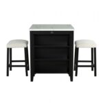 Chalcedony Black/White 3 Pc. Dining Table Set SL3401BK-PT-3PK By Furniture Of America 16