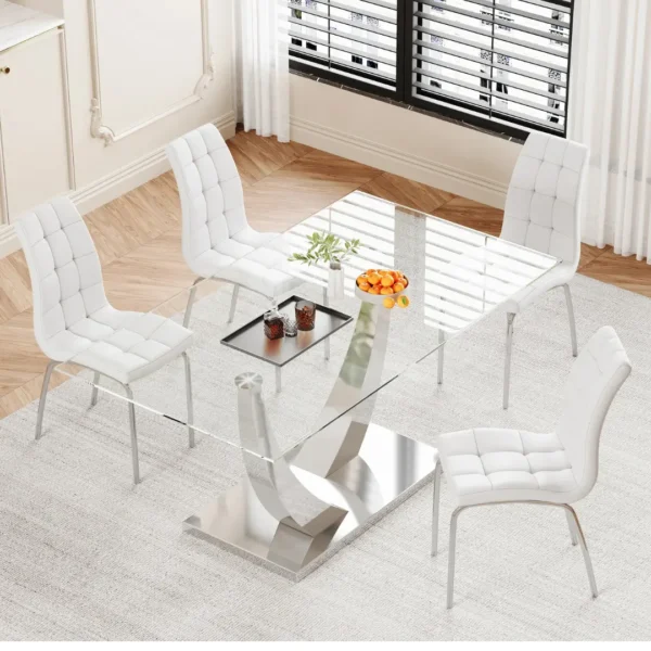 DT035 Glass Top Dining Room Table By Artisan Furniture - Image 2