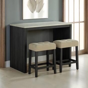 Zanaide Black/Gray/Beige 3Pc Dining Table Set SL3402BK-PT-3PK By Furniture Of America