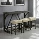 Ptolema Brown/Beige 4Pc Dining Table Set SL3403DG-PT-4PK By Furniture Of America 9