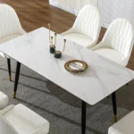 DT206 Rectangular White Marble Dining Table Top By Artisan Furniture Dining Room Furniture Mobilia Cleopatra 24 DT206 Rectangular White Marble Dining Table Top By Artisan Furniture 24
