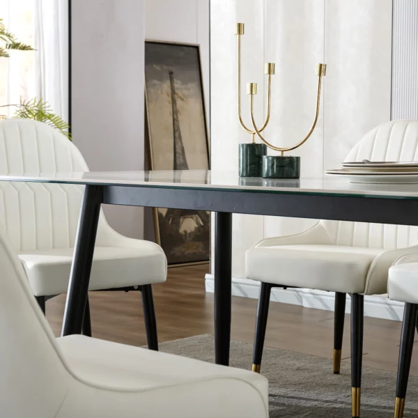 DT206 Rectangular White Marble Dining Table Top By Artisan Furniture 17