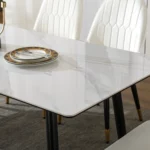 DT206 Rectangular White Marble Dining Table Top By Artisan Furniture Dining Room Furniture Mobilia Cleopatra 29 DT206 Rectangular White Marble Dining Table Top By Artisan Furniture 29