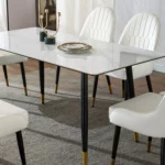 DT206 Rectangular White Marble Dining Table Top By Artisan Furniture Dining Room Furniture Mobilia Cleopatra 30 DT206 Rectangular White Marble Dining Table Top By Artisan Furniture 30
