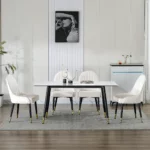 DT206 Rectangular White Marble Dining Table Top By Artisan Furniture Dining Room Furniture Mobilia Cleopatra 32 DT206 Rectangular White Marble Dining Table Top By Artisan Furniture 32