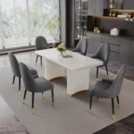 DCK80 Two Leather Dining Chairs With Metal Legs by Artisan Furniture - Image 4