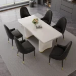 DCK80 Two Leather Dining Chairs With Metal Legs by Artisan Furniture - Image 3