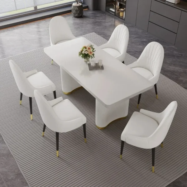 DCK80 Two Leather Dining Chairs With Metal Legs by Artisan Furniture - Image 2