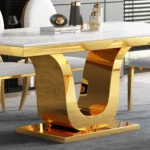 DT053GMW White Marble Table Top Dining Table By Artisan Furniture Dining Room Furniture Mobilia Cleopatra 14 DT053GMW White Marble Table Top Dining Table By Artisan Furniture 14
