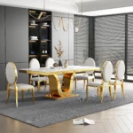 DT053GMW White Marble Table Top Dining Table By Artisan Furniture Dining Room Furniture Mobilia Cleopatra 13 DT053GMW White Marble Table Top Dining Table By Artisan Furniture 13