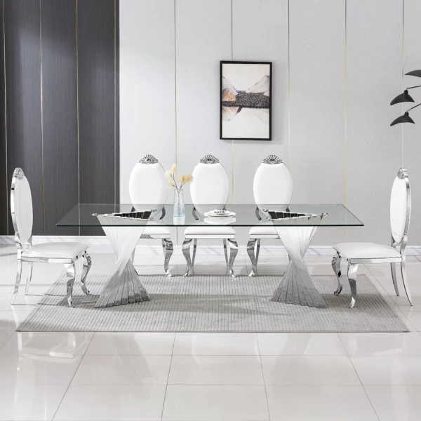 DT039 Rectangular Glass Top For Dining Table By Artisan Furniture 15